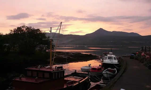 Brodick harbour on Arran, where the ferry comes in