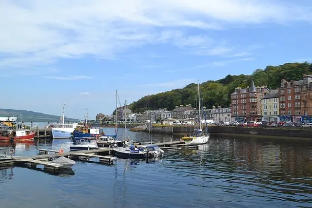 Rothesay harbour on Bute, where the ferry comes in