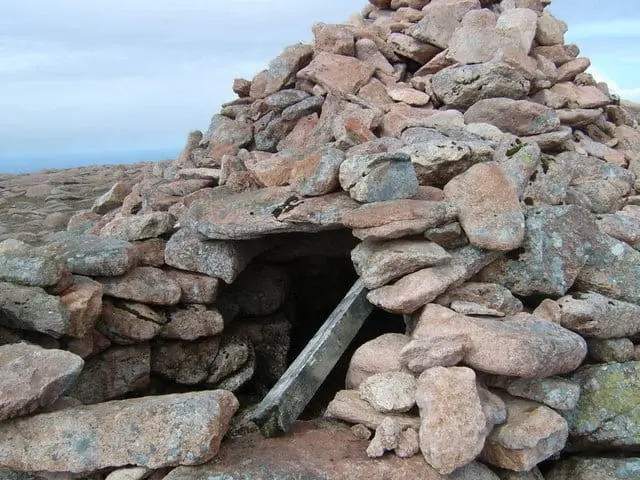 The summit cairn on Ronas Hill, Shetland's highest hill